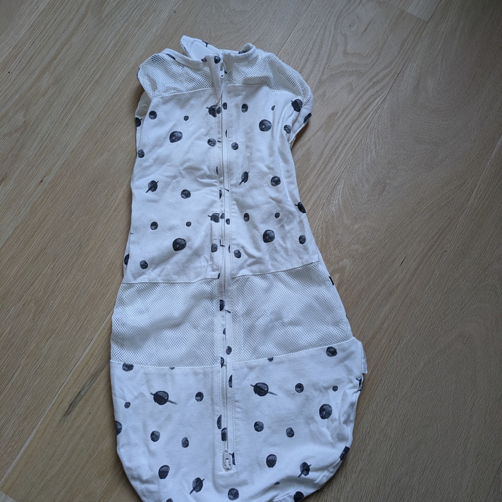White and Black Polka Dot Baby Swaddle